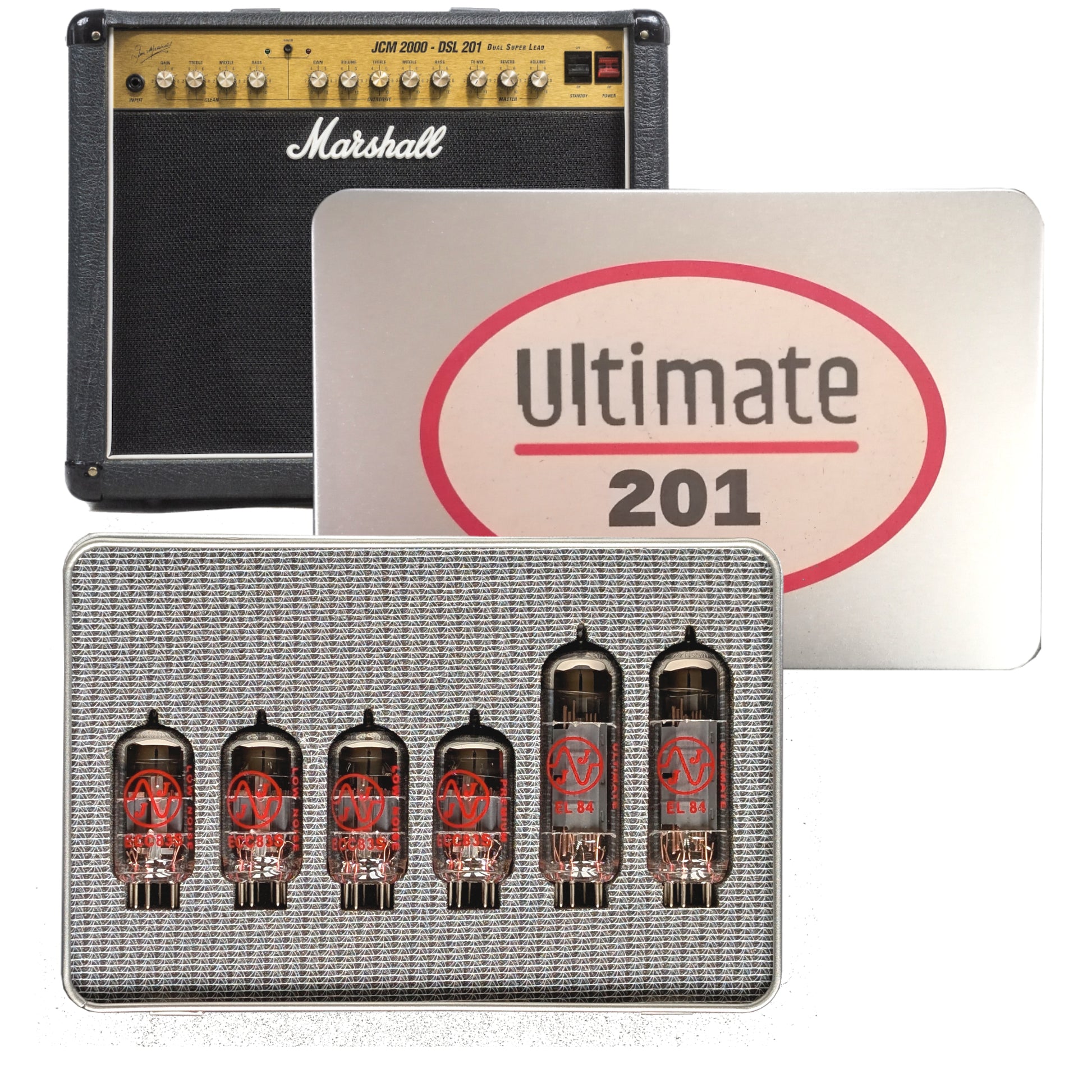 Vue de face du kit de retubage JJ pour le DSL 201 Marshall