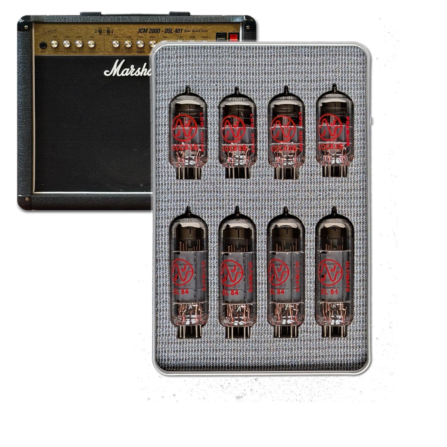 Lampes JJ ecc83s et el 84 pour Marshal DSL 401. Vue de face.