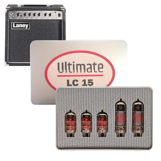 Vue de face du kit de retubage du LC15 Laney. Option JJ, boite métal.